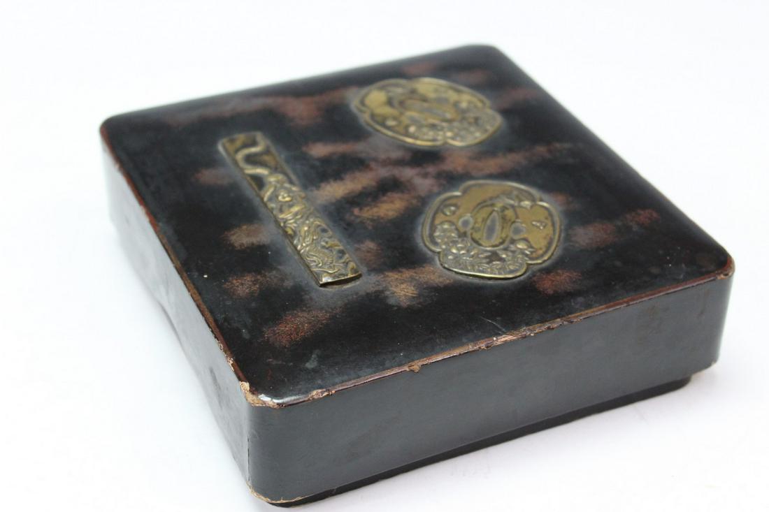 Japanese Lacquered Box with Tsuba Inlet (1 of 8)