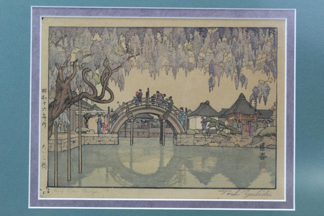 Half Moon Bridge, Framed Japanese Woodblock Print by Toshi Yoshida (1 of 6)