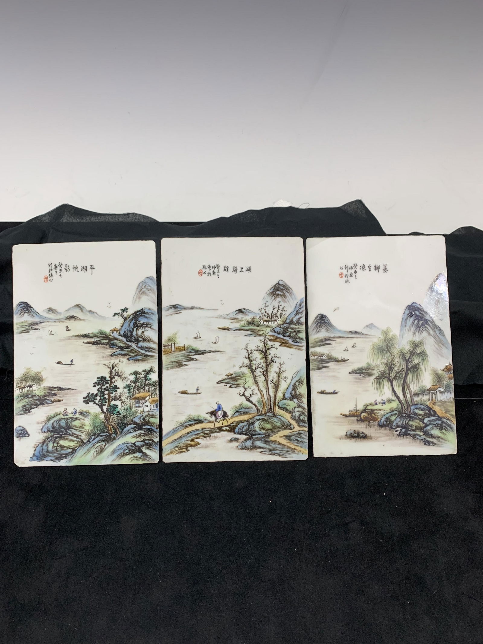 Lot of 3 Chinese Porcelain Plaques (1 of 5)