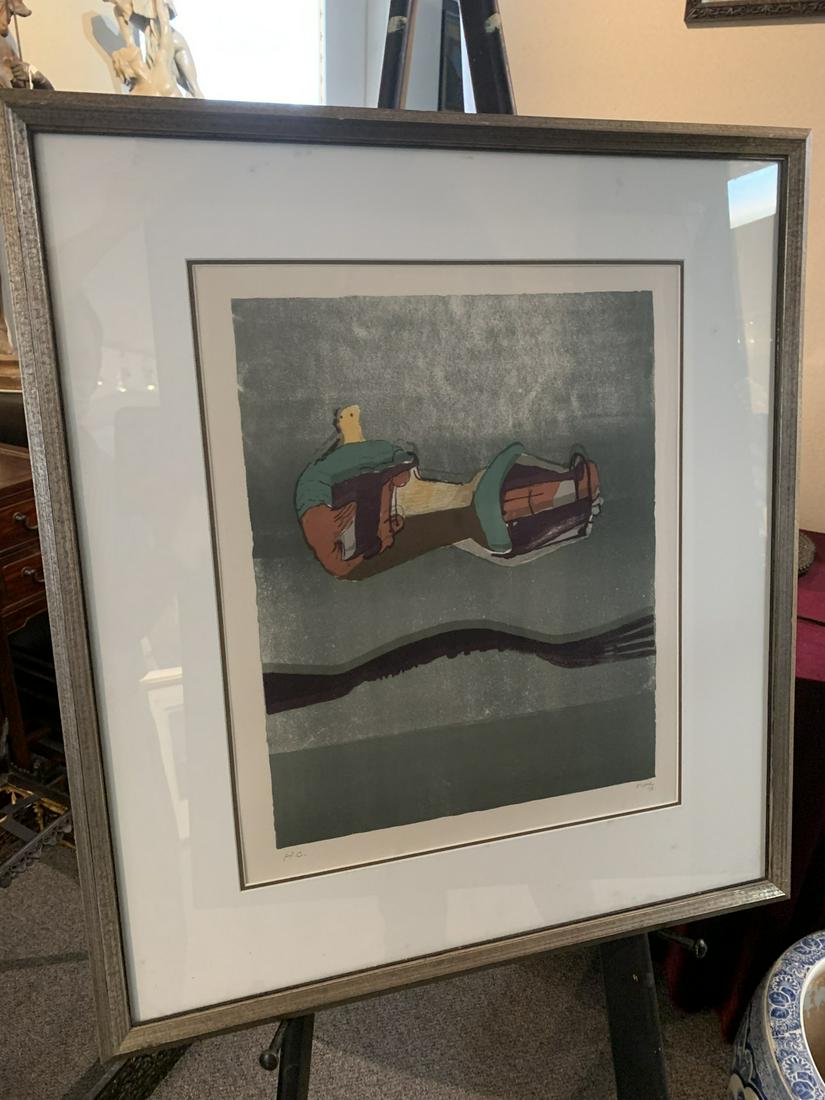 "Reclining Figure", signed limited edition lithograph print by Henry Moore: Reclining Figure", signed limited edition lithograph print by Henry Moore. Framed Size 27" x 30