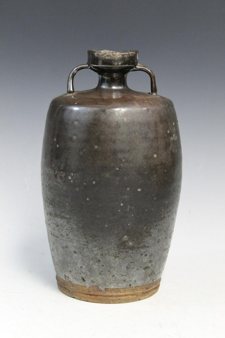 Japanese Tenmoku Glazed Pottery Water Jar (1 of 6)