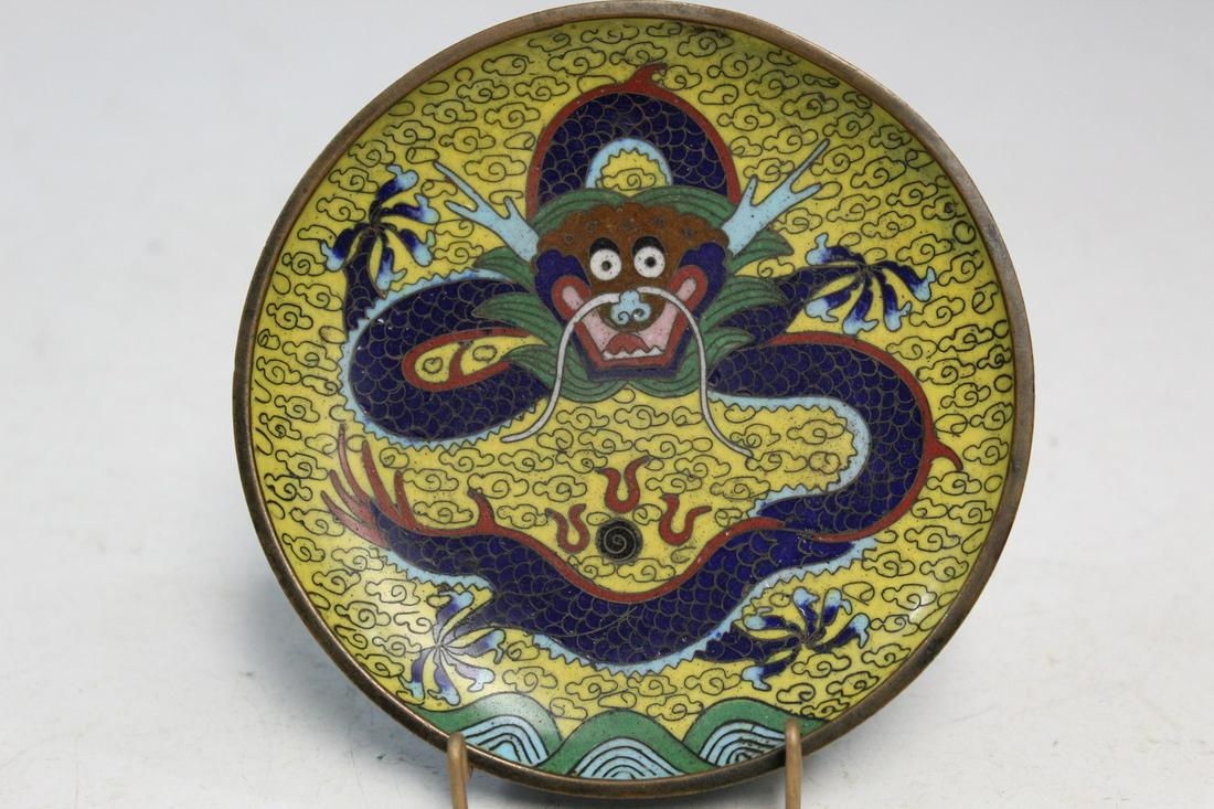 Chinese Cloisonne Dragon Dish (1 of 4)