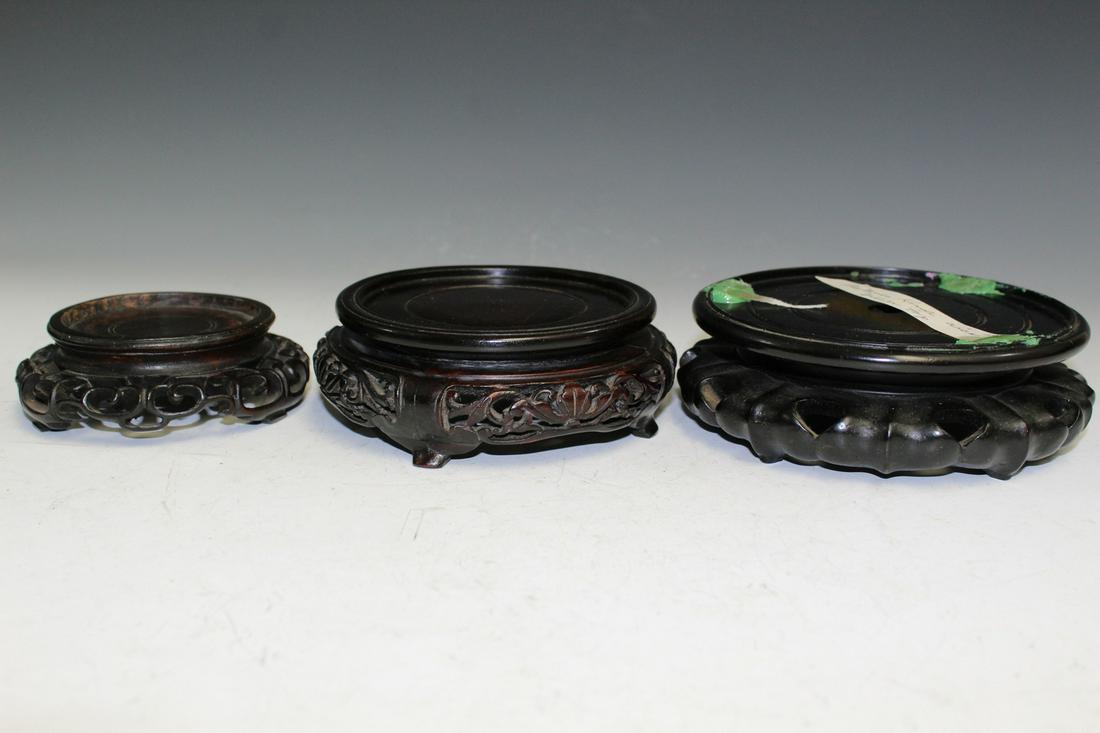 Three Circular Chinese Wood Stands. (1 of 3)