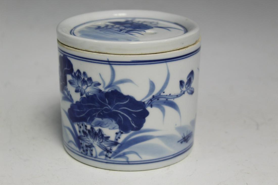 Chinese Blue and White Porcelain Cricket Box (1 of 5)