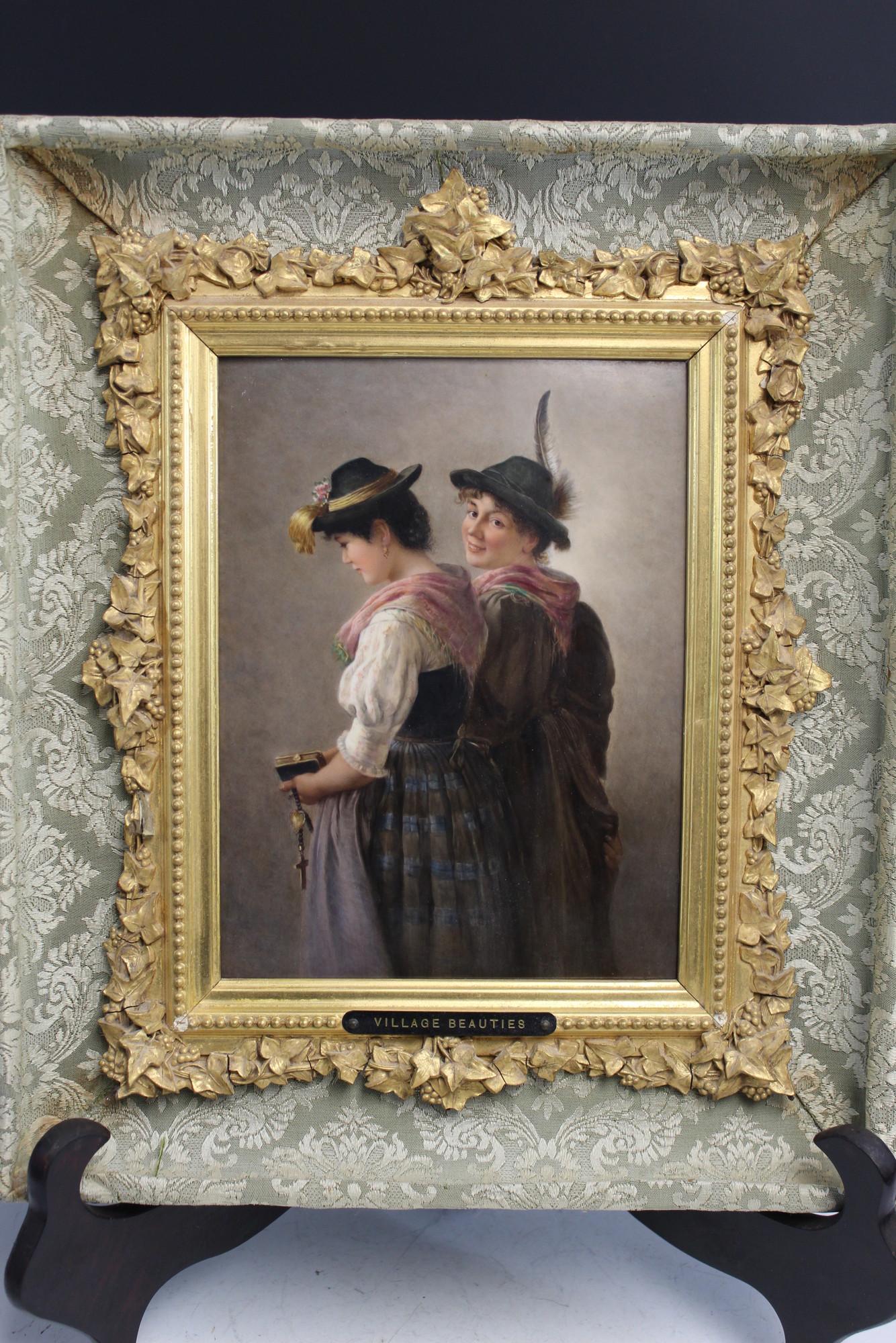 Village Beauties, A Very Rare KPM Porcelain Plaque. (1 of 8)