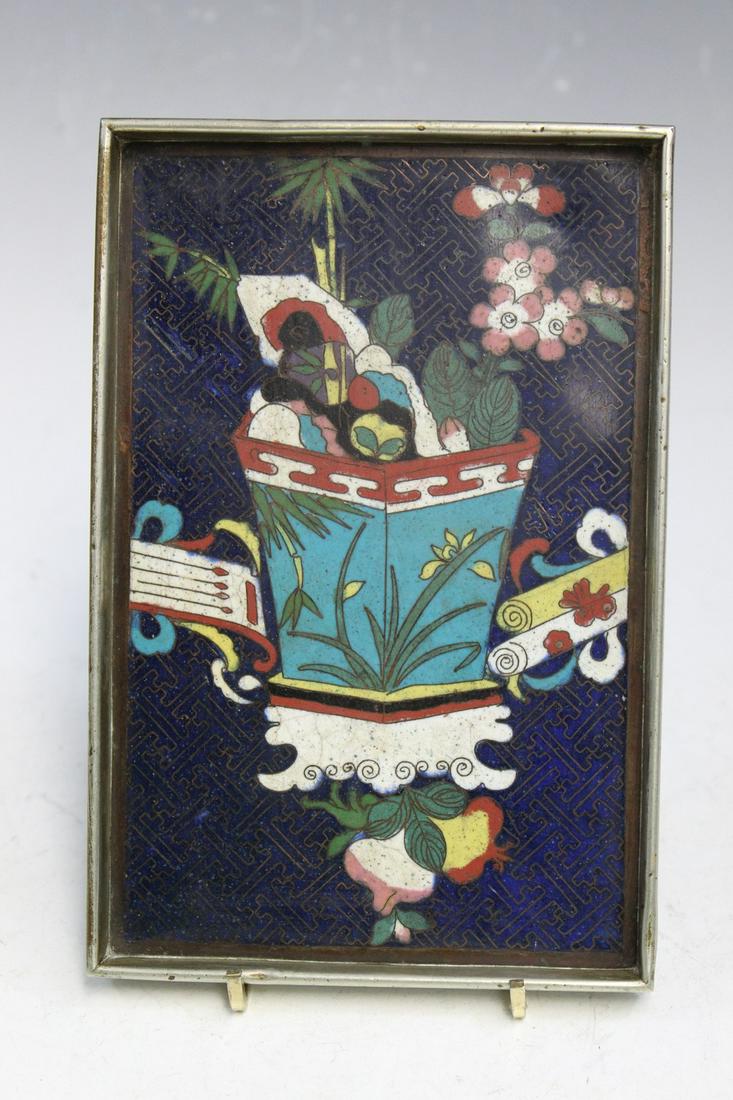 Chinese Cloisonne Baitong Tea Tray (1 of 4)
