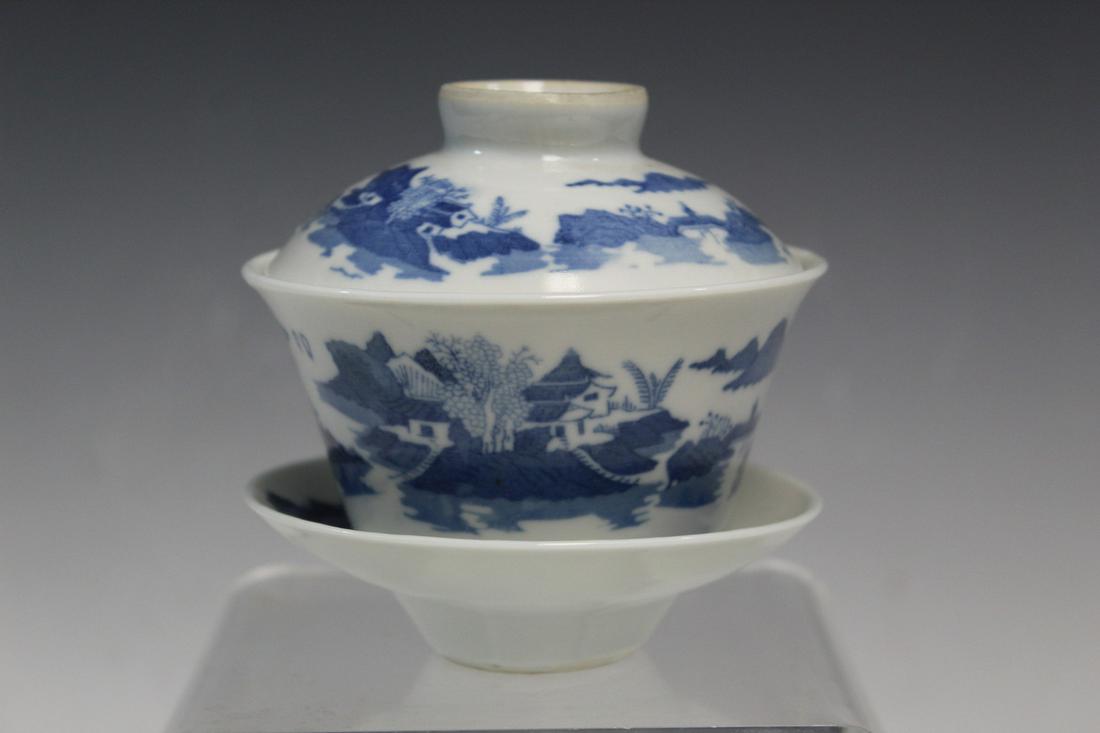 Chinese Blue and White Teacup Set (1 of 6)