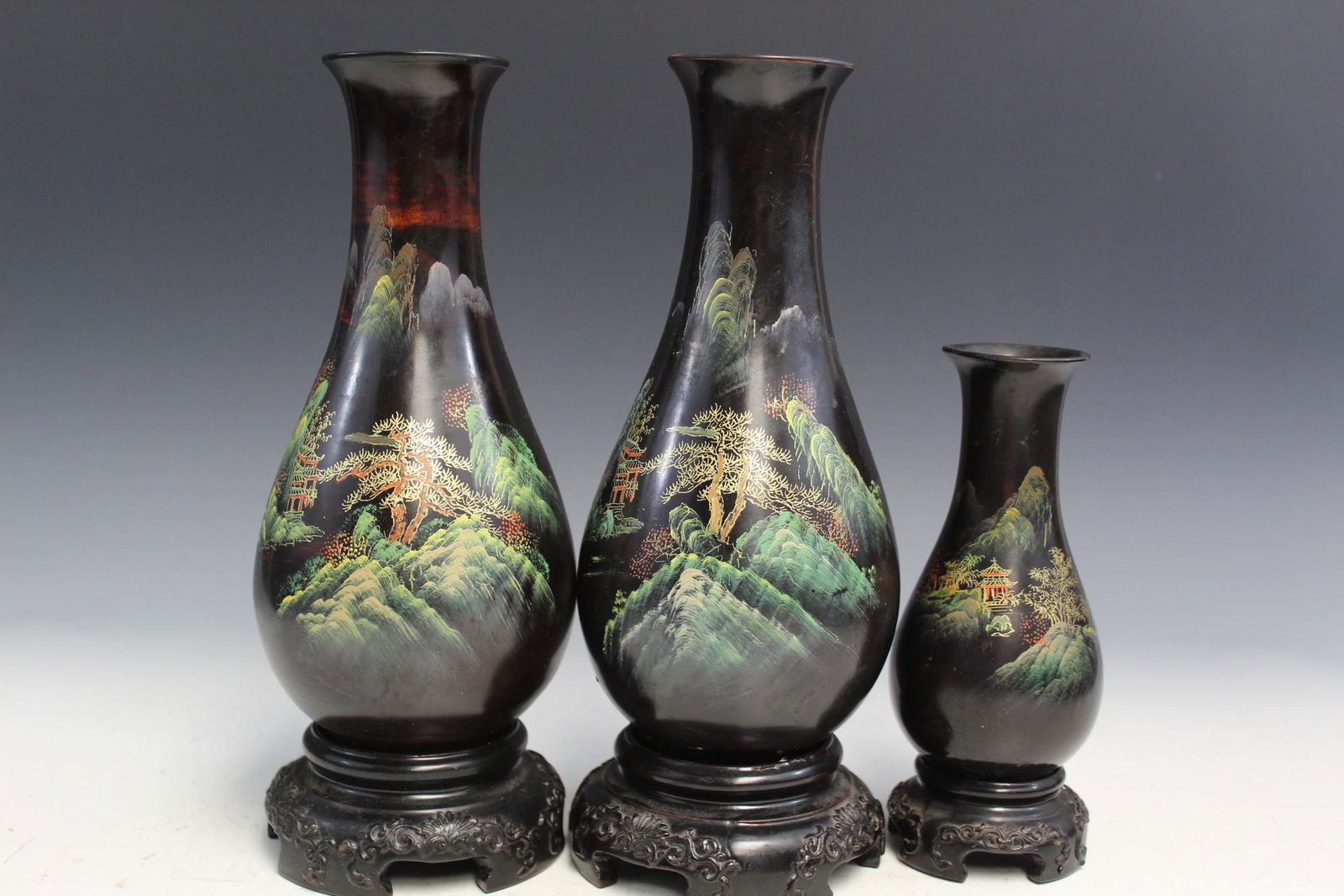 Three Asian Lacquer Vases (1 of 2)