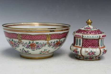 Two Samson of Paris Porcelain Pieces: Two Samson of Paris Porcelain Pieces. Bowl Diam 15 cm.