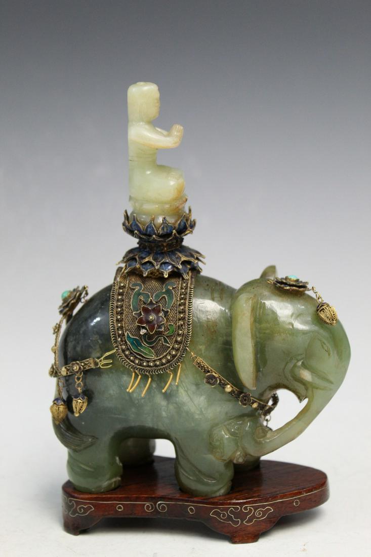 Chinese Jade Statue of an Elephant (1 of 6)