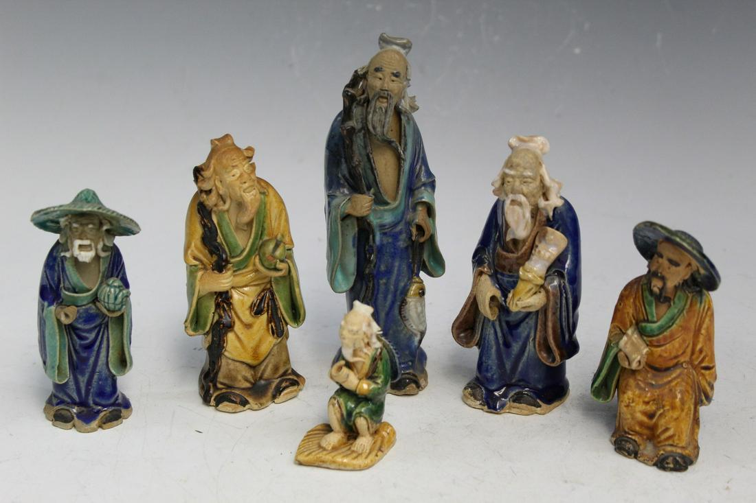 Group of Chinese Mud men Figurines (1 of 5)
