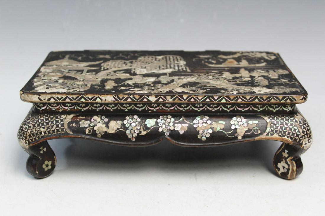 A Very Old Chinese Lacquered Stand with Mother-of-Pearl Inlaid (1 of 8)