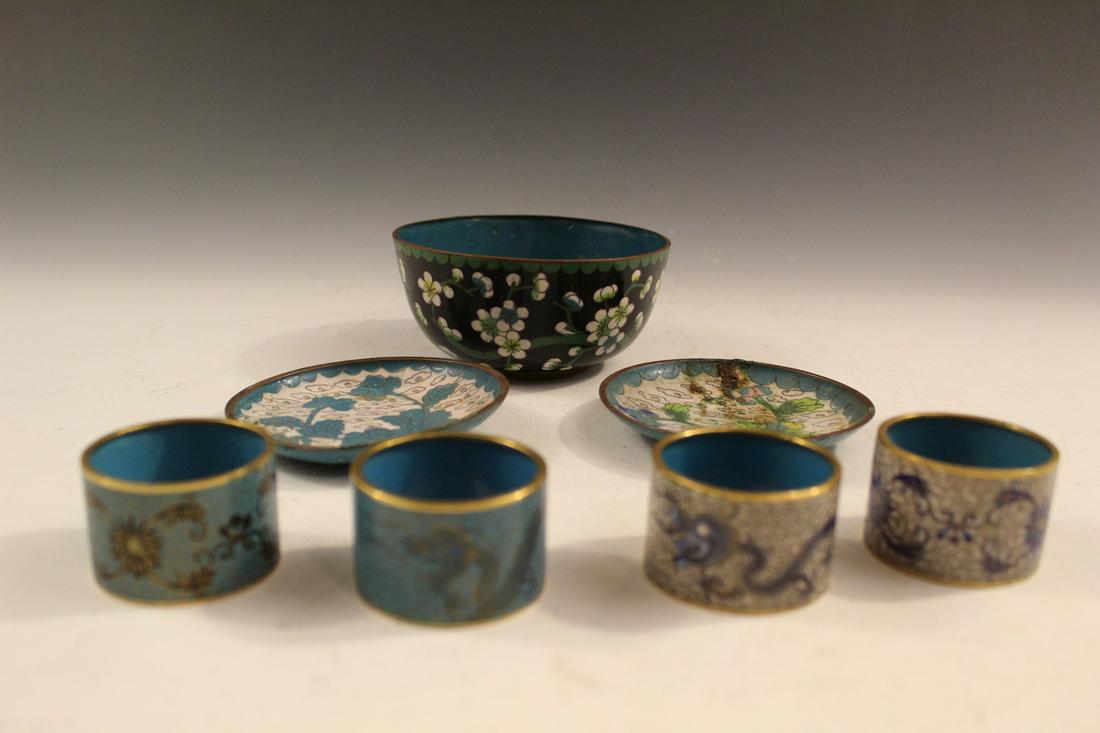 A group of seven Chinese cloisonne items. (1 of 4)