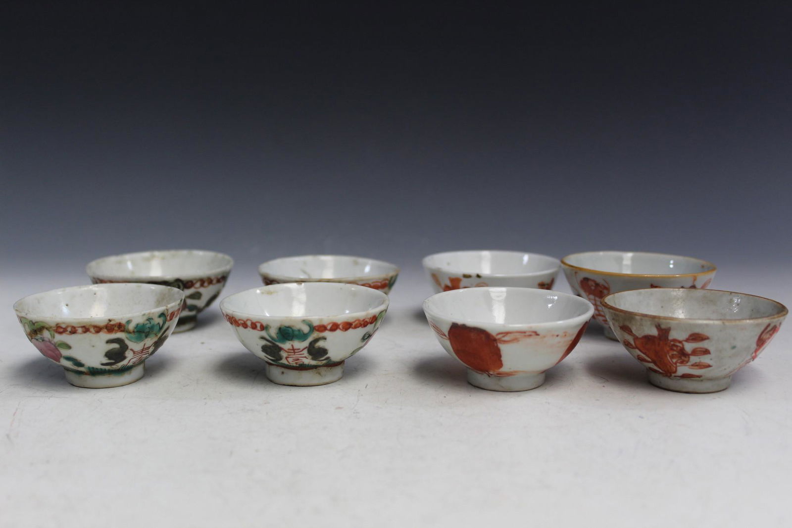 Group of 8 Small Chinese Porcelain Cups (1 of 3)