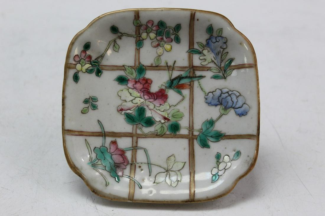 Chinese Famille Rose Squared Shape Dish (1 of 5)