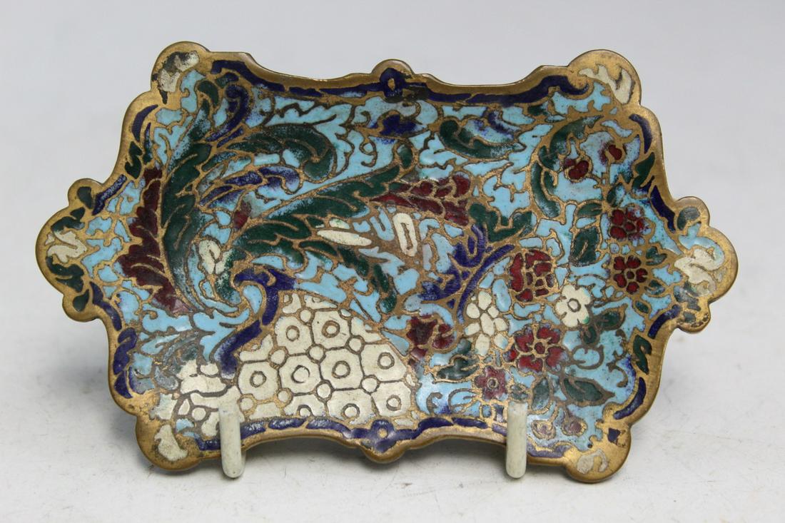 French Champleve Enamel Dish (1 of 4)