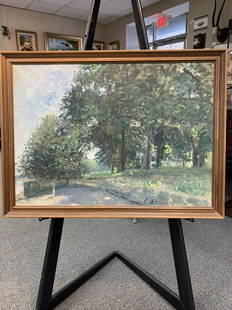 David Fertig original oil painting "Houses Hidden by the Trees": David Fertig original oil painting "Houses Hidden by the Trees". Framed size 26" x 35"