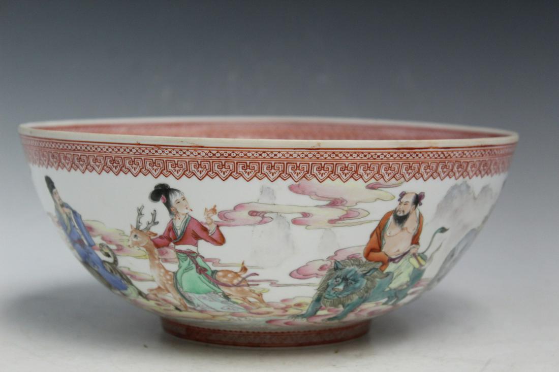 Chinese Hand-painted Egg-shell Porcelain Bowl of Eight Immortals (1 of 9)