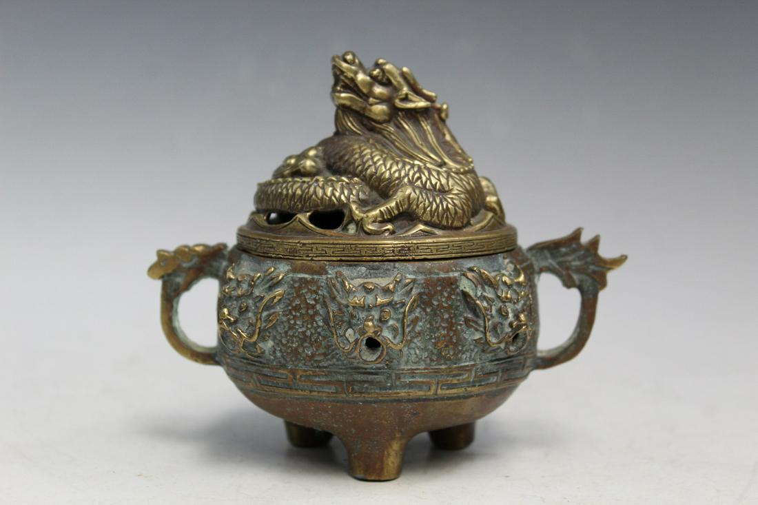 Chinese Metal Incense Burner, 20th Century (1 of 4)