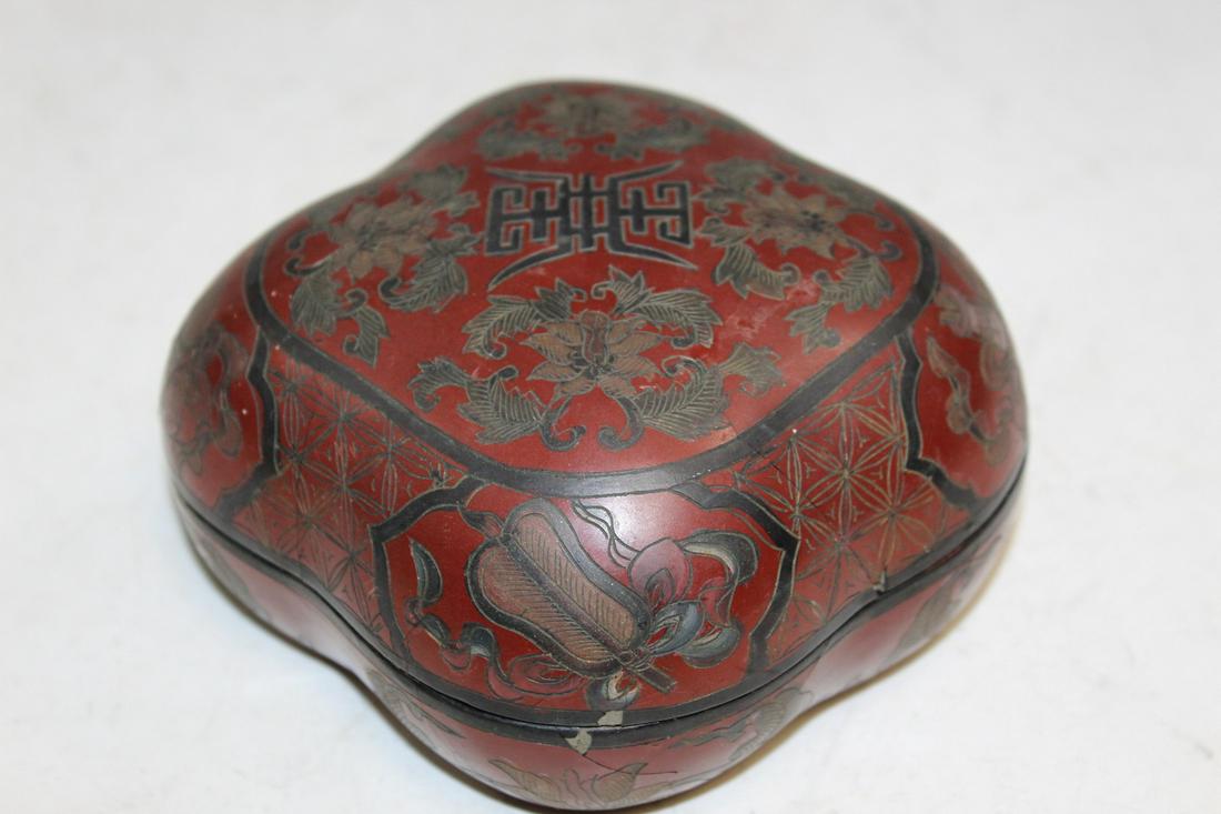 Chinese Red Lacquered Box (1 of 4)