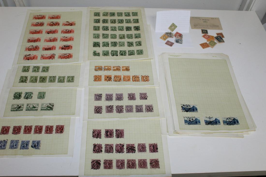 Pages of Old Stamps from China, Japan, Georgia etc. (1 of 8)