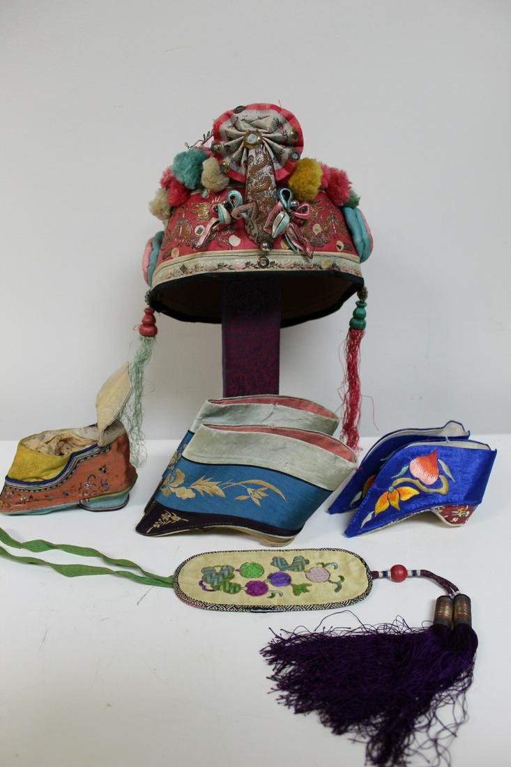 Chinese Embroidery Child Hat and ladies Shoes (1 of 9)