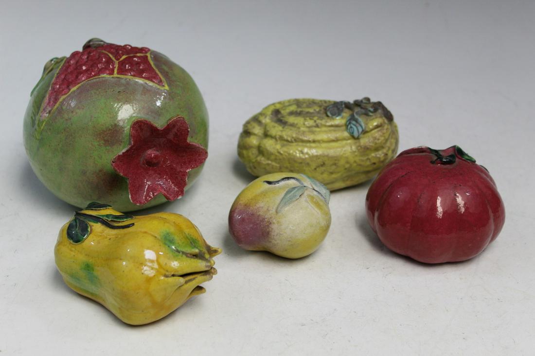 Five Famille Rose Porcelain Fruits (1 of 8)