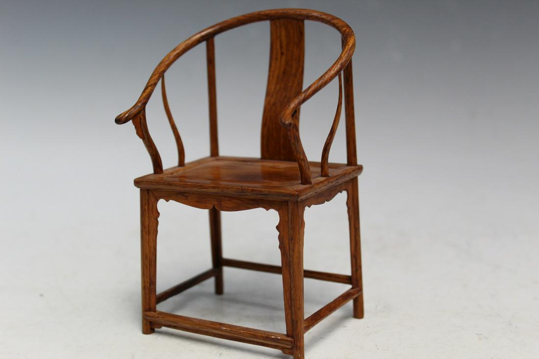 Chinese Miniature Wood Horseshoe Chair (1 of 5)
