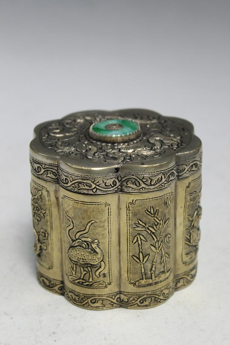Chinese Metal Tea Caddy (1 of 6)