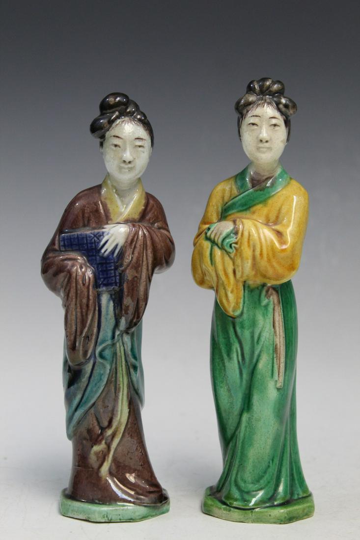 Two Chinese Sancai Pottery Figurines (1 of 5)