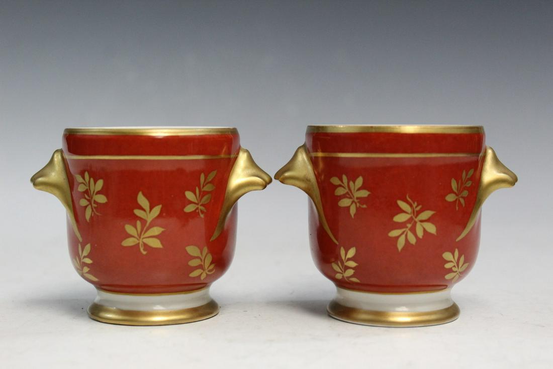 Two French Porcelain Cups: Two French Porcelain Cups. H 6.5 cm