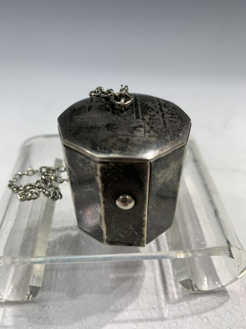 Sterling Silver Makeup Powder Tier Box with a Mirror (1 of 4)