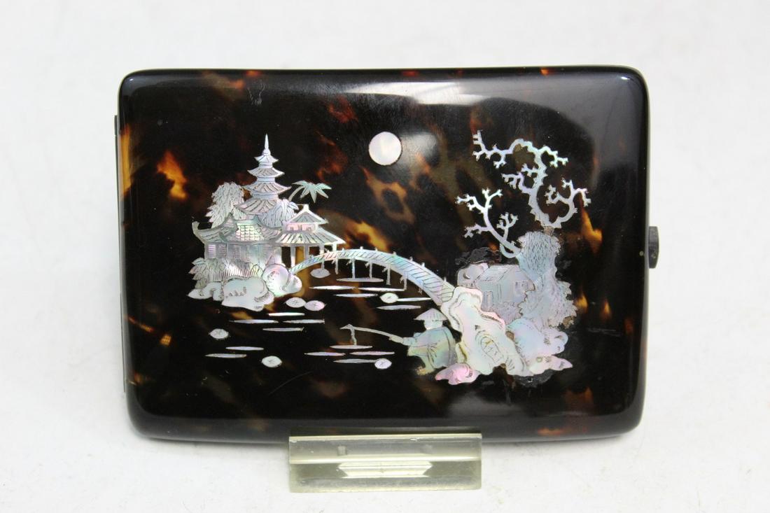 Old Cigarette Box with Mother-of-Pearl Inlay. (1 of 4)