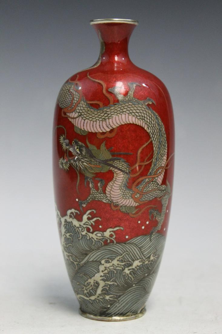 Japanese Cloisonne Dragon Vase By Hayakawa Komejiro Auction