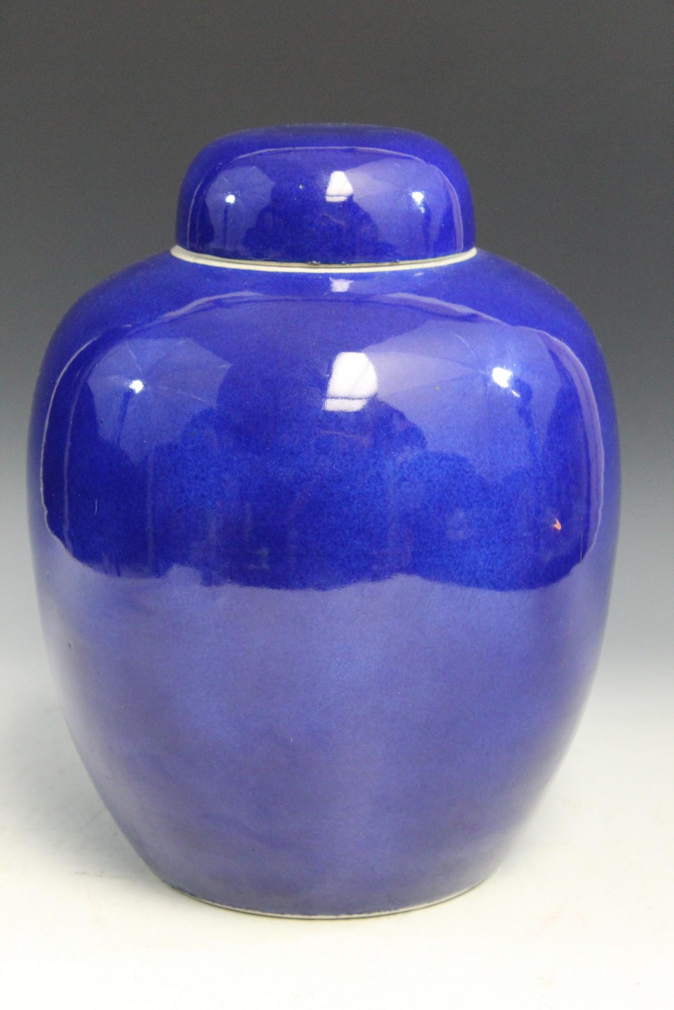 Chinese Powder Blue Glaze Porcelain Jar, Kangxi mark. (1 of 5)