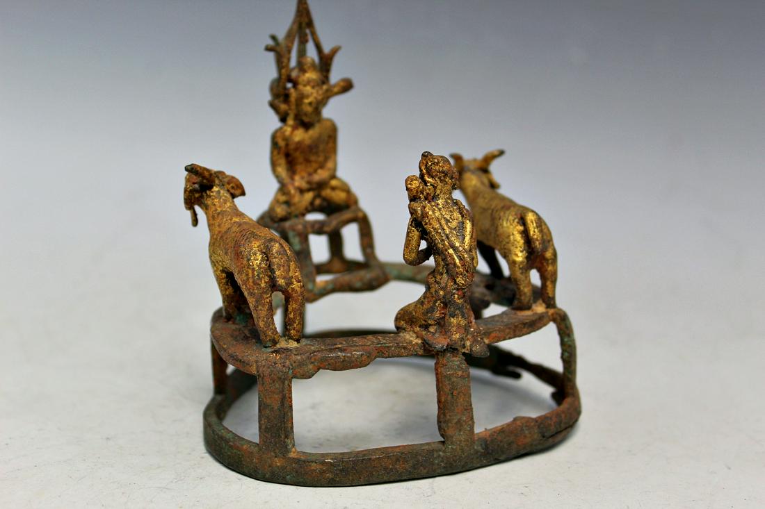 Burmese Gold Gilt Bronze Votive Deposit Statue (1 of 7)