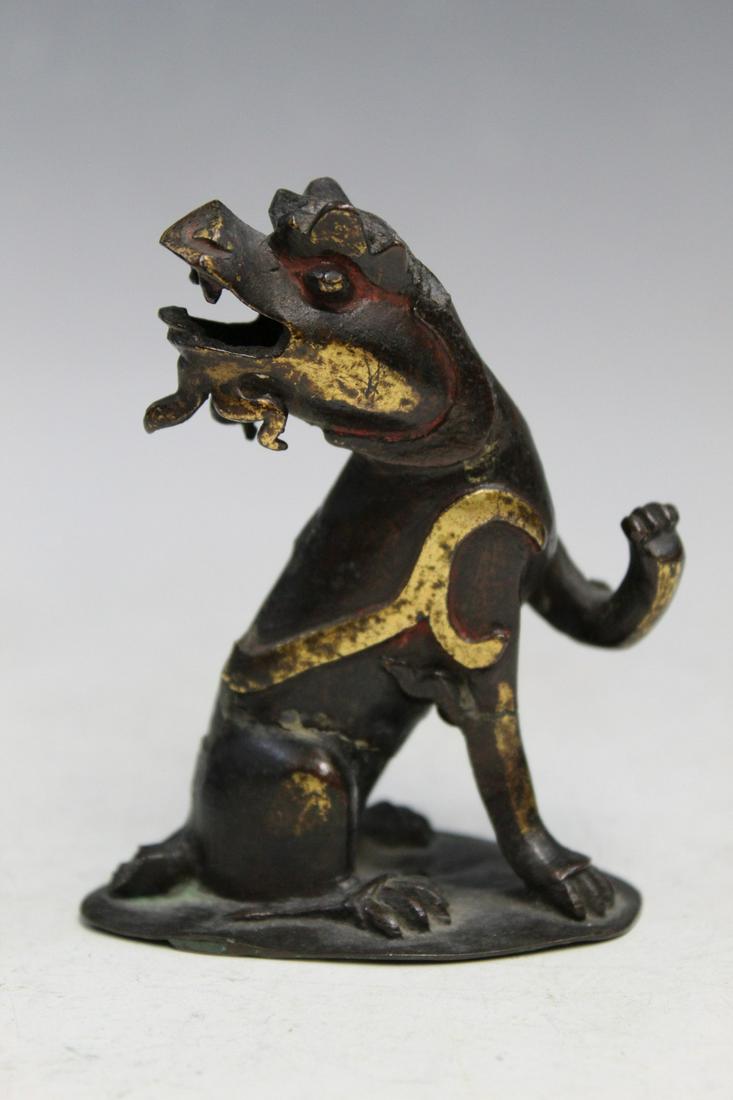 Chinese Bronze Foo Dog Statue (1 of 5)