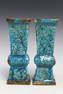 A Pair of Chinese Turquoise Glazed Candle Holder