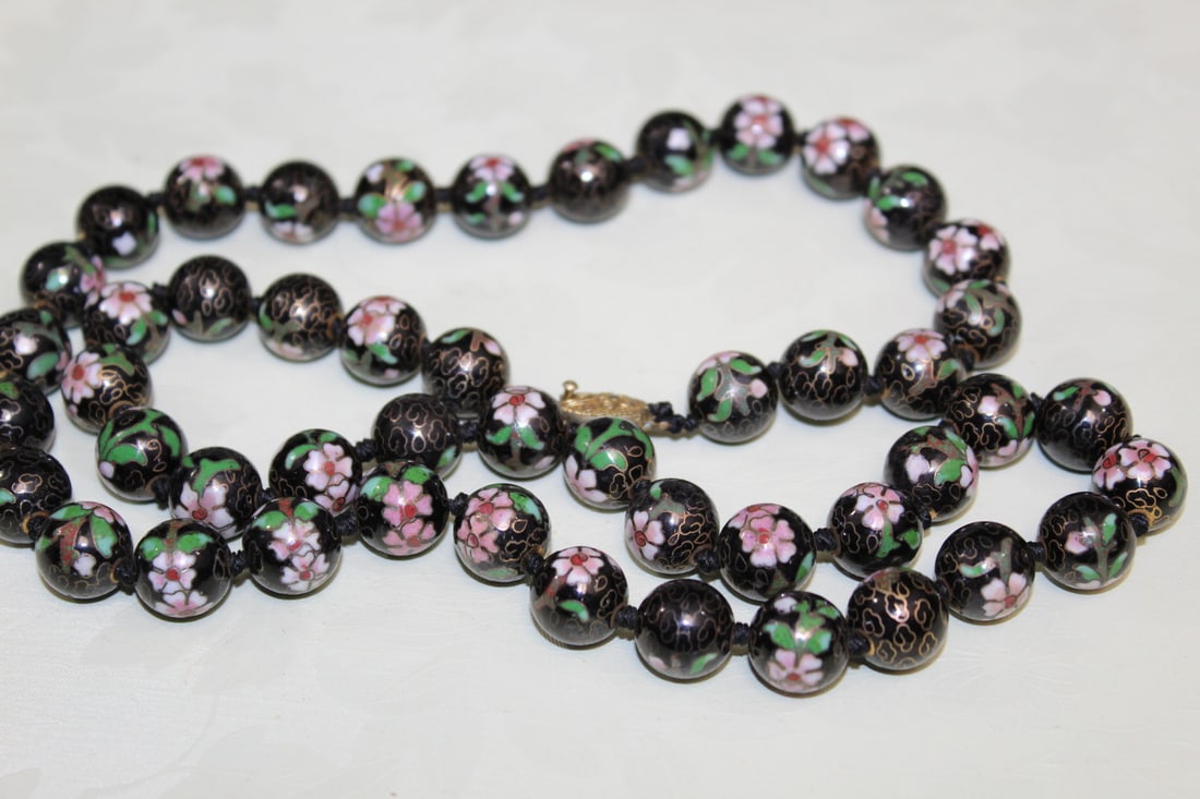 Chinese Cloisonne Beads Necklace (1 of 4)