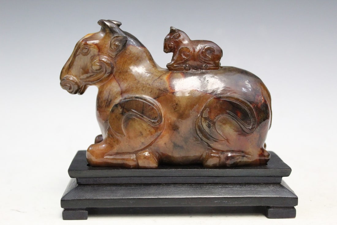 Chinese stone carving of a ram (1 of 7)