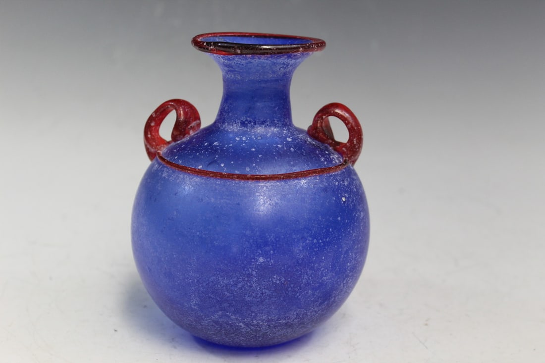 Old Glass Vase: Old Glass Vase. H 14 cm.