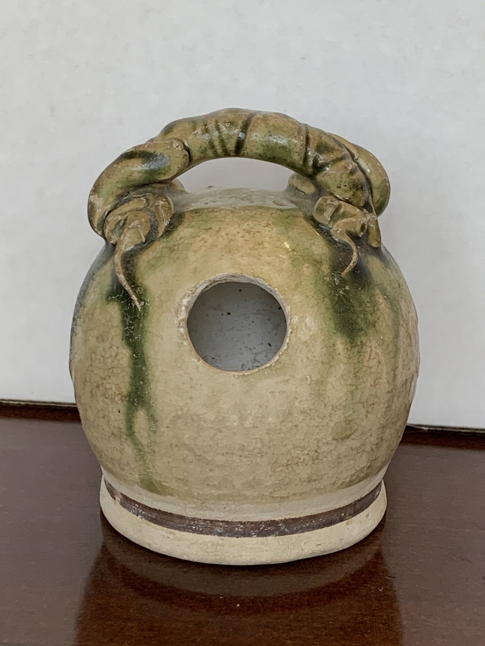 Vietnamese Pottery Lime Pot.: Vietnamese Pottery Lime Pot. Ht 9.5 cm.