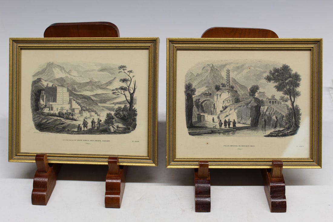 Two Framed Prints - Imperial Palace and a Temple (1 of 7)