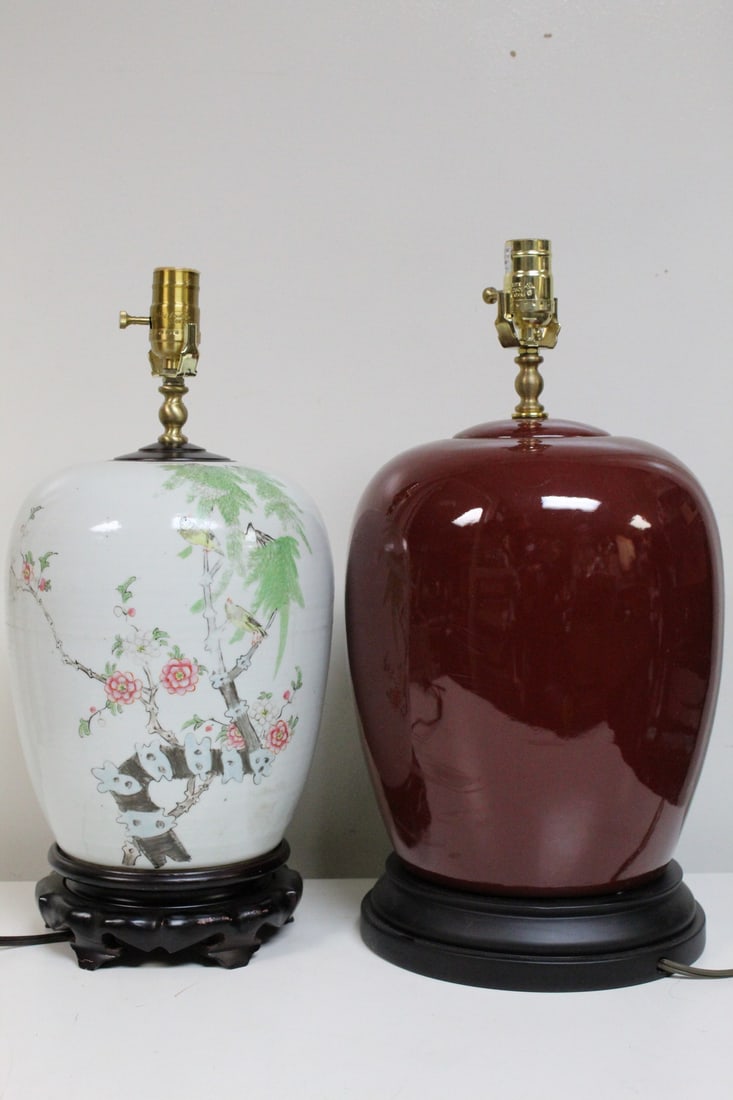 Two Chinese Porcelain Jar Lamps (1 of 4)
