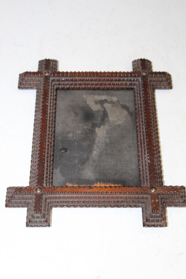 Tramp Art Photo Frame: Tramp Art Photo Frame. 26.5x21 cm