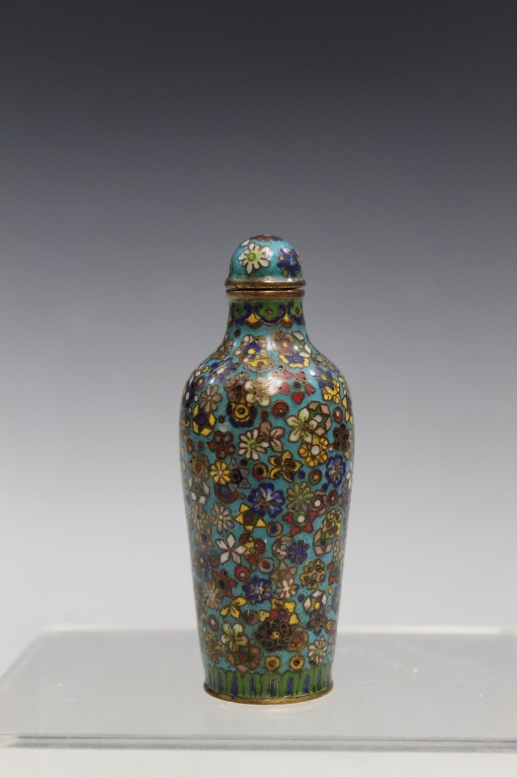 Chinese Cloisonne Hundred-flower Snuff Bottle (1 of 5)