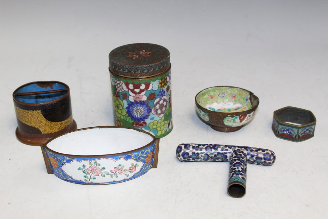 Group of Six Chinese Cloisonne Items (1 of 9)