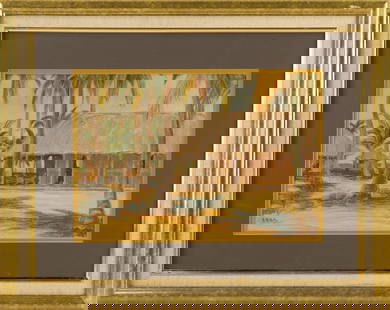 Anna Althea Hills ( 1882 - 1930 ) Landscape Pastel: Medium: PastelPainting Size: 10.5 x 15 inchesFrame Size: 19.5 x 24 inchesCondition: This artwork is in good overall condition for its age.Signature: SignedArtist: Anna Althea Hills ( 1882 - 1930 )