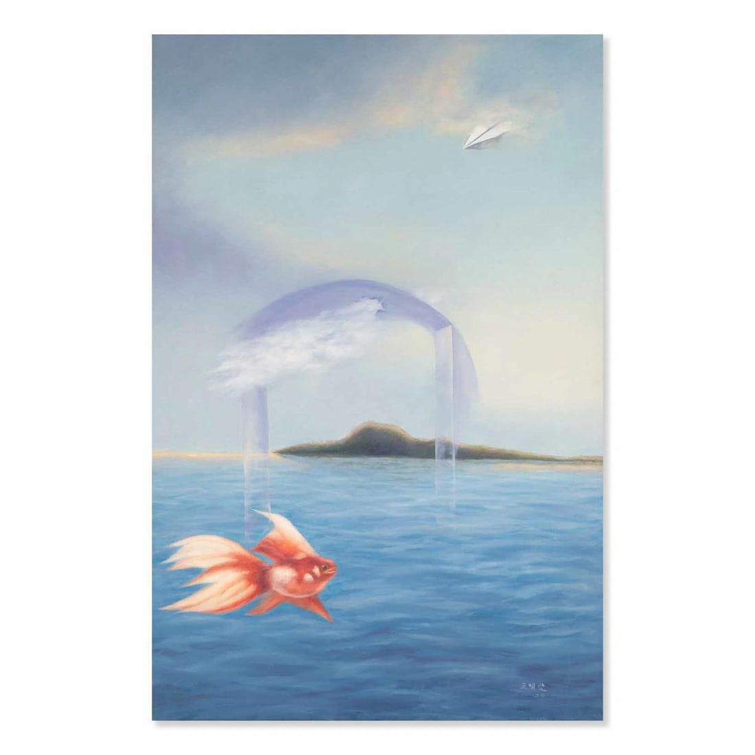 Large Surrealist Original Oil Painting "Scanery Within" (1 of 10)