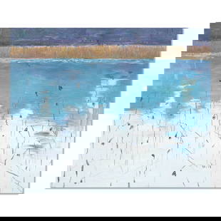 Post Impressionist Original Oil Painting "Late Autumn": Title: Late AutumnMedium: Oil on canvasSize: 23" x 19"Age: 2000sArtist: PanPan weiCondition: This artwork is in good condition for its age.